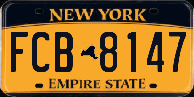 NY license plate FCB8147