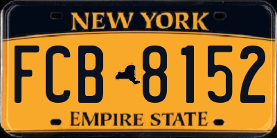 NY license plate FCB8152