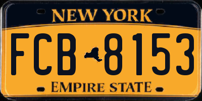 NY license plate FCB8153
