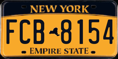 NY license plate FCB8154