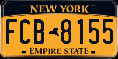 NY license plate FCB8155