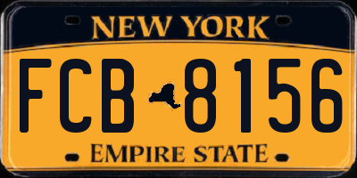 NY license plate FCB8156