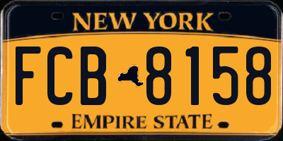 NY license plate FCB8158