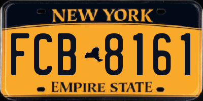 NY license plate FCB8161