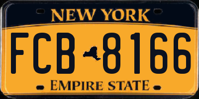 NY license plate FCB8166