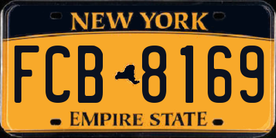 NY license plate FCB8169