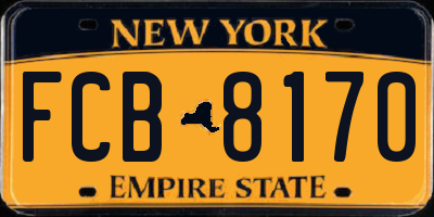 NY license plate FCB8170