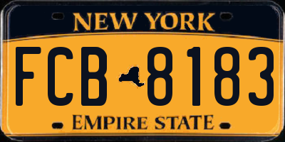 NY license plate FCB8183
