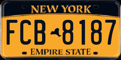 NY license plate FCB8187