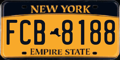 NY license plate FCB8188