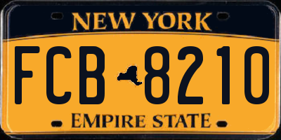 NY license plate FCB8210