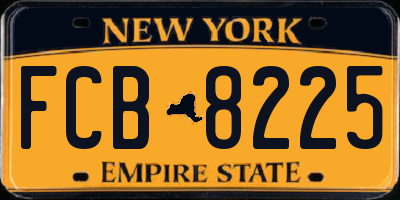 NY license plate FCB8225