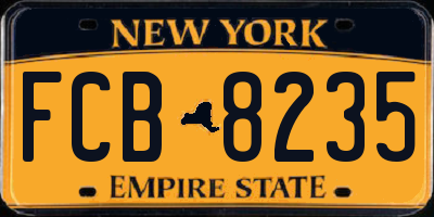 NY license plate FCB8235