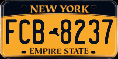NY license plate FCB8237