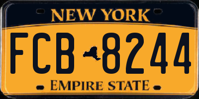 NY license plate FCB8244