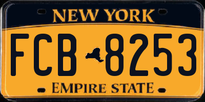 NY license plate FCB8253