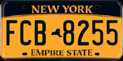 NY license plate FCB8255