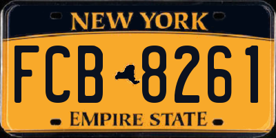 NY license plate FCB8261