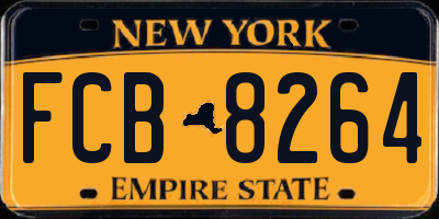 NY license plate FCB8264