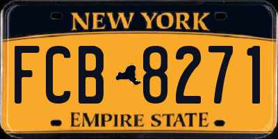 NY license plate FCB8271