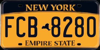 NY license plate FCB8280