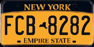 NY license plate FCB8282