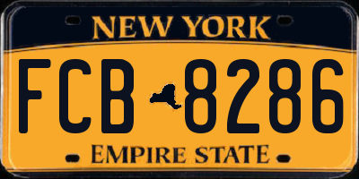 NY license plate FCB8286