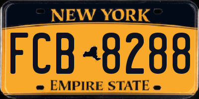 NY license plate FCB8288