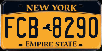 NY license plate FCB8290