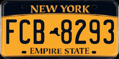 NY license plate FCB8293