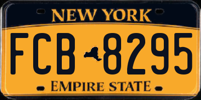 NY license plate FCB8295