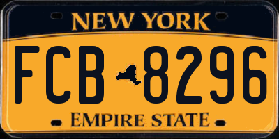 NY license plate FCB8296