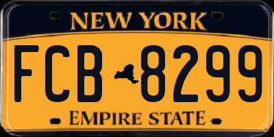 NY license plate FCB8299