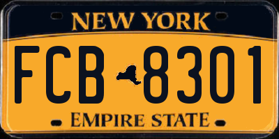 NY license plate FCB8301
