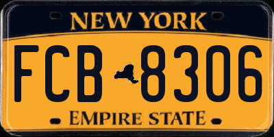 NY license plate FCB8306