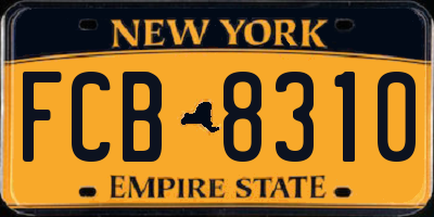 NY license plate FCB8310