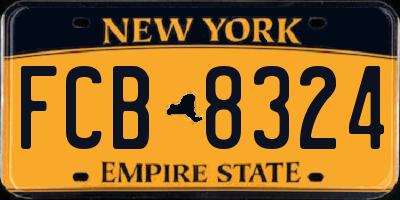 NY license plate FCB8324