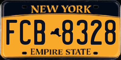 NY license plate FCB8328