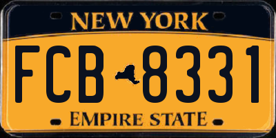 NY license plate FCB8331
