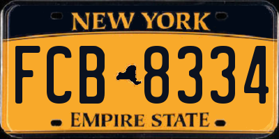 NY license plate FCB8334