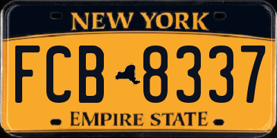 NY license plate FCB8337