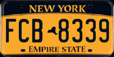 NY license plate FCB8339
