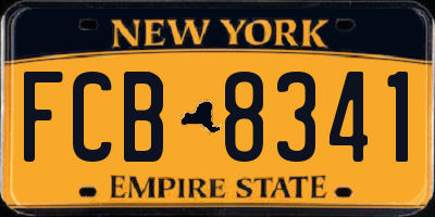 NY license plate FCB8341