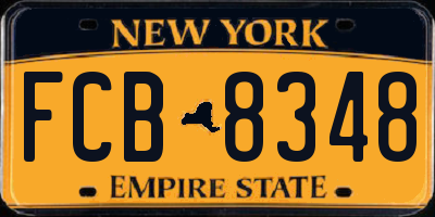 NY license plate FCB8348