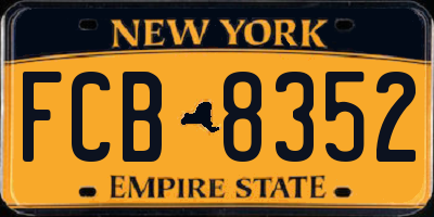 NY license plate FCB8352