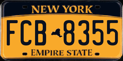 NY license plate FCB8355