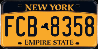 NY license plate FCB8358