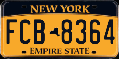 NY license plate FCB8364