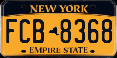 NY license plate FCB8368