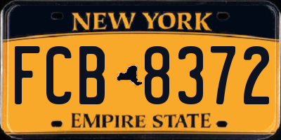 NY license plate FCB8372